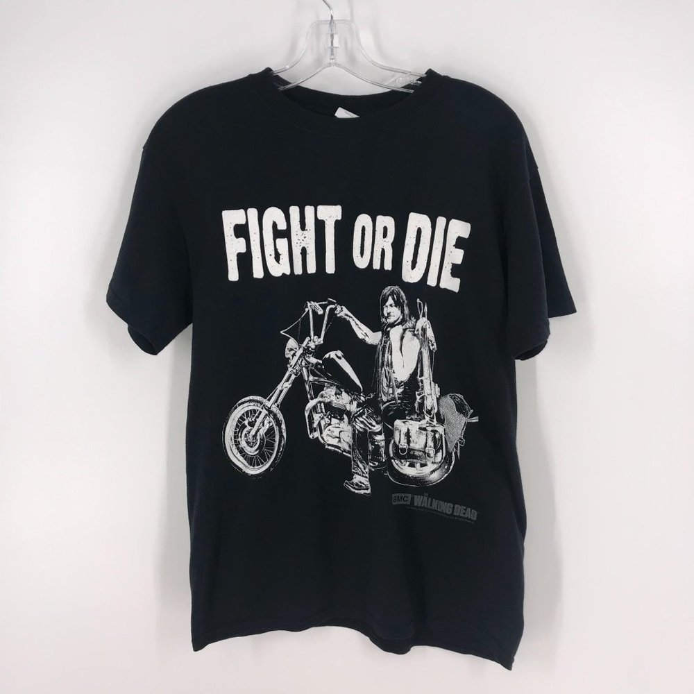FIGHT OR DIE BLACK‎ WALKING DEAD TSHIRT